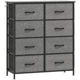 Wooden Chest Of 8 Fabric Drawers 86cm Wide With Steel Frame - Velmora