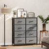 Wooden Chest Of 8 Fabric Drawers 86cm Wide With Steel Frame - Velmora