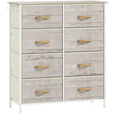 Wooden Chest Of 8 Fabric Drawers 86cm Wide With Steel Frame - Velmora
