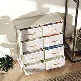 Wooden Chest Of 8 Fabric Drawers 86cm Wide With Steel Frame - Velmora