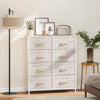 Wooden Chest Of 8 Fabric Drawers 86cm Wide With Steel Frame - Velmora