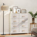 Wooden Chest Of 8 Fabric Drawers 86cm Wide With Steel Frame - Velmora