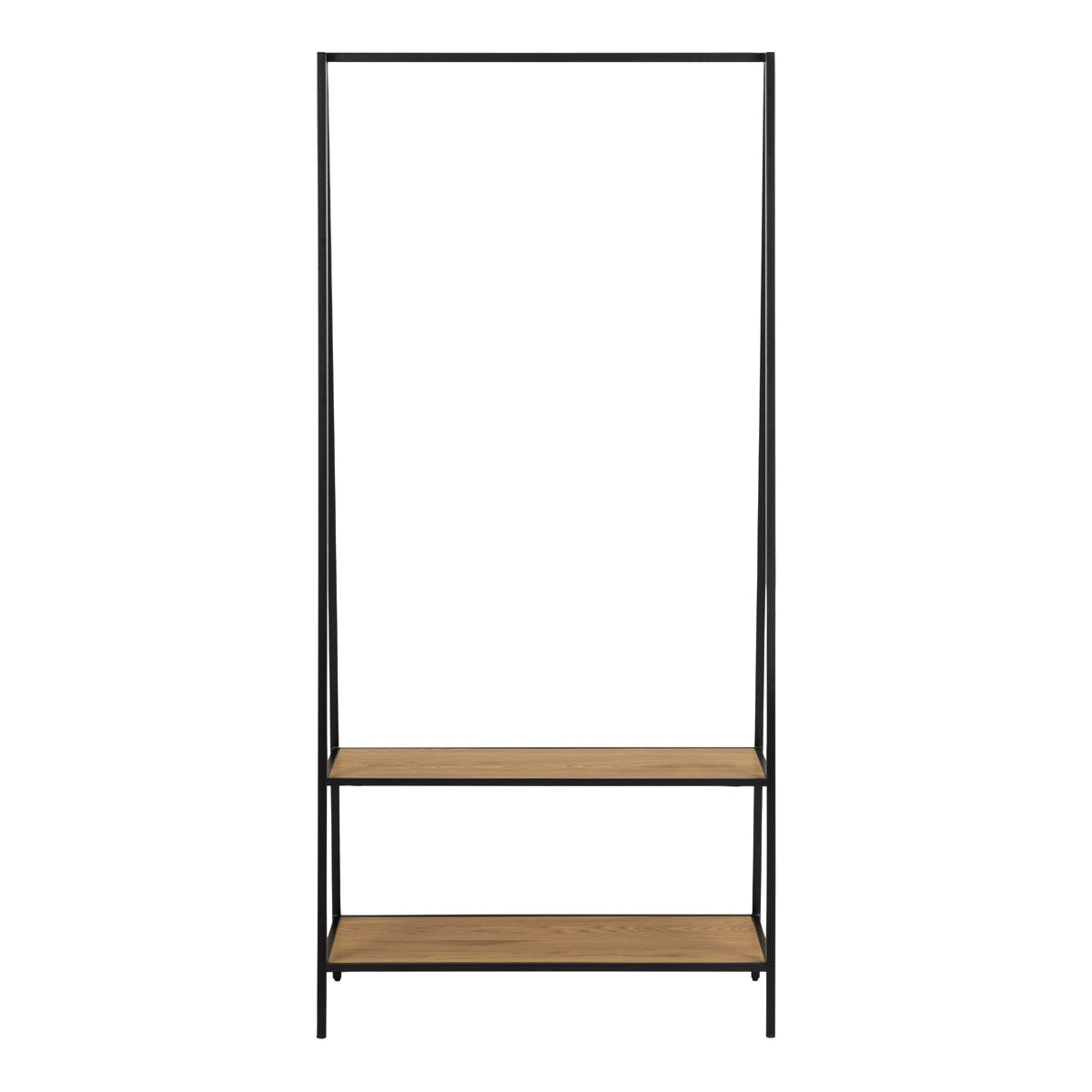 Wooden Clothes Rack With 2 Wooden Shelves - Seaford