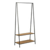 Wooden Clothes Rack With 2 Wooden Shelves - Seaford