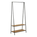 Wooden Clothes Rack With 2 Wooden Shelves - Seaford