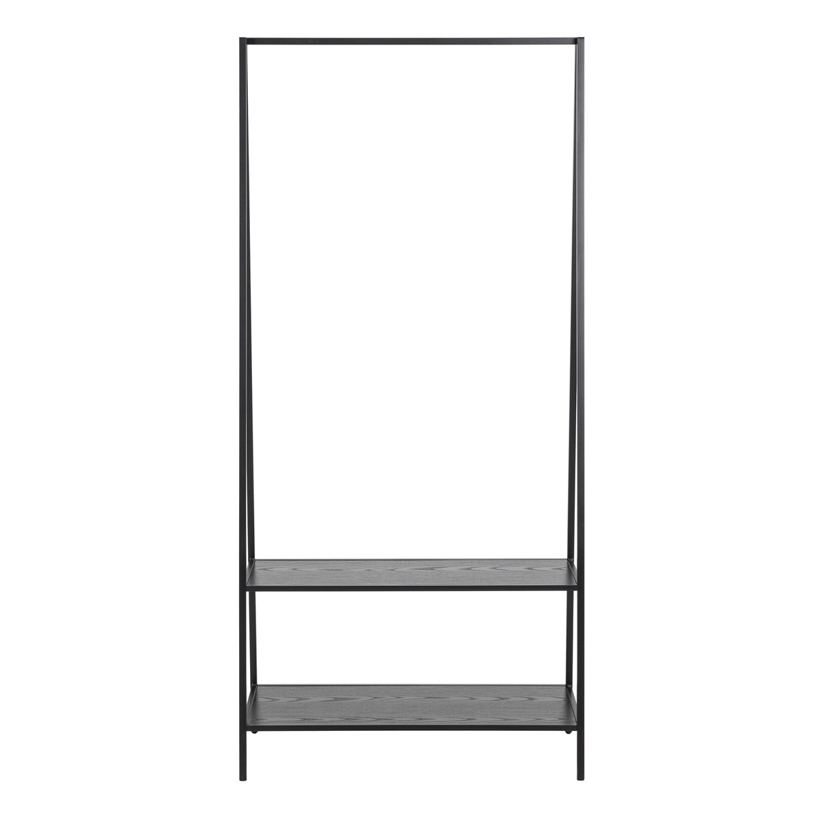 Wooden Clothes Rack With 2 Wooden Shelves - Seaford