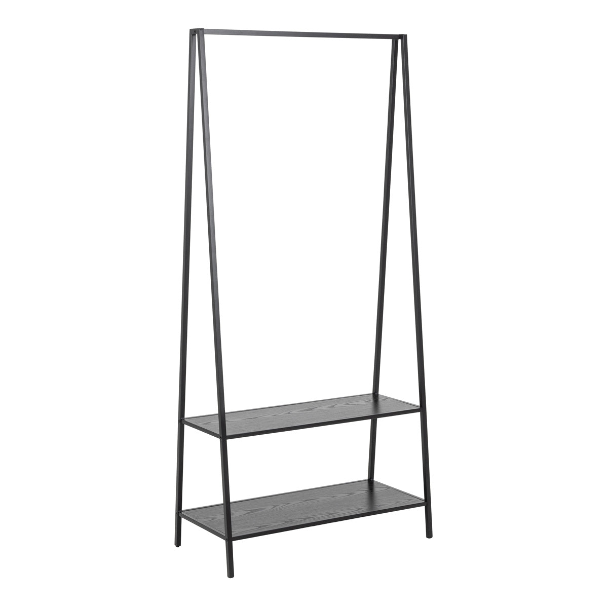 Wooden Clothes Rack With 2 Wooden Shelves - Seaford
