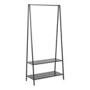Wooden Clothes Rack With 2 Wooden Shelves - Seaford