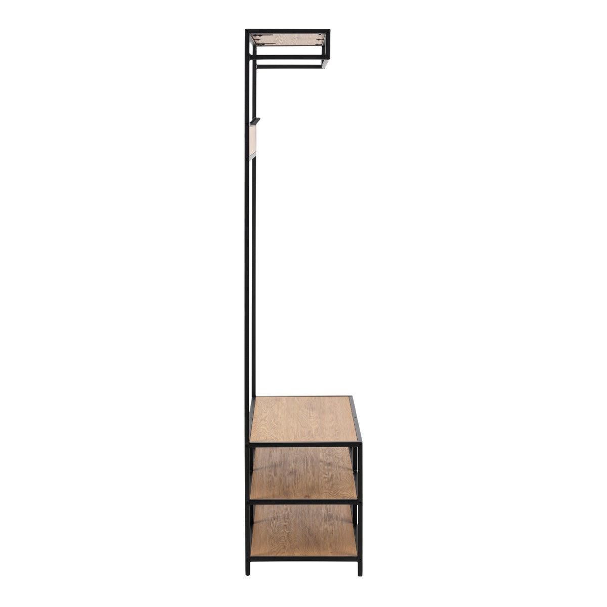 Wooden Clothes Rack With 3 Wooden Shelves - Seaford