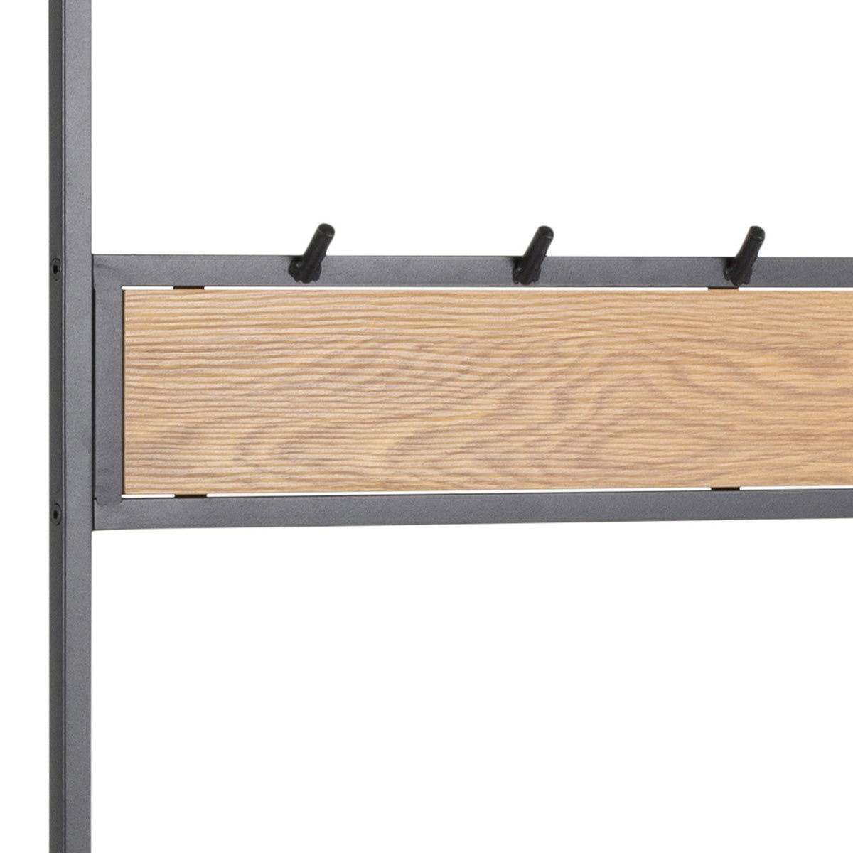 Wooden Clothes Rack With 3 Wooden Shelves - Seaford