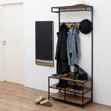 Wooden Clothes Rack With 3 Wooden Shelves - Seaford