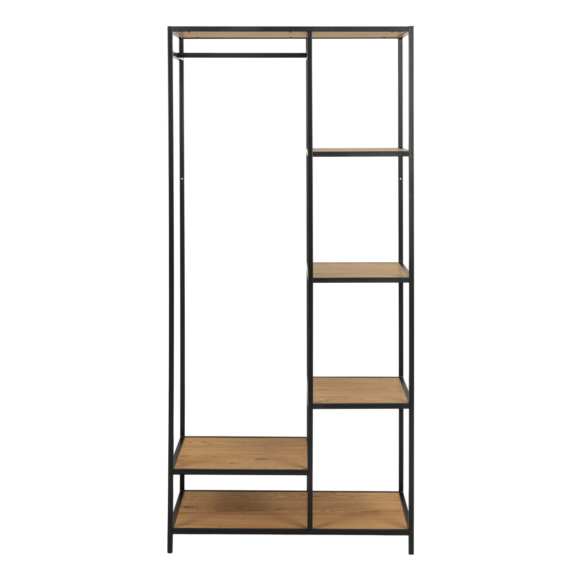 Wooden Clothes Rack With 5 Wooden Shelves - Seaford
