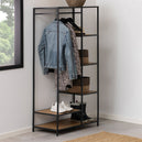 Wooden Clothes Rack With 5 Wooden Shelves - Seaford