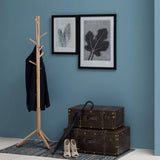 Wooden Coat Stand With 7 Hooks Asymmetrical Design - Bremen
