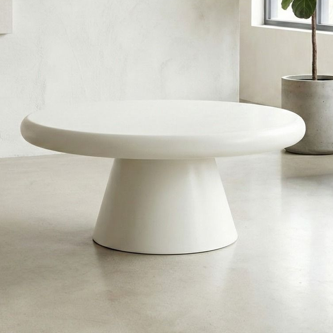Wooden Coffee and End Table in Round - Emilia