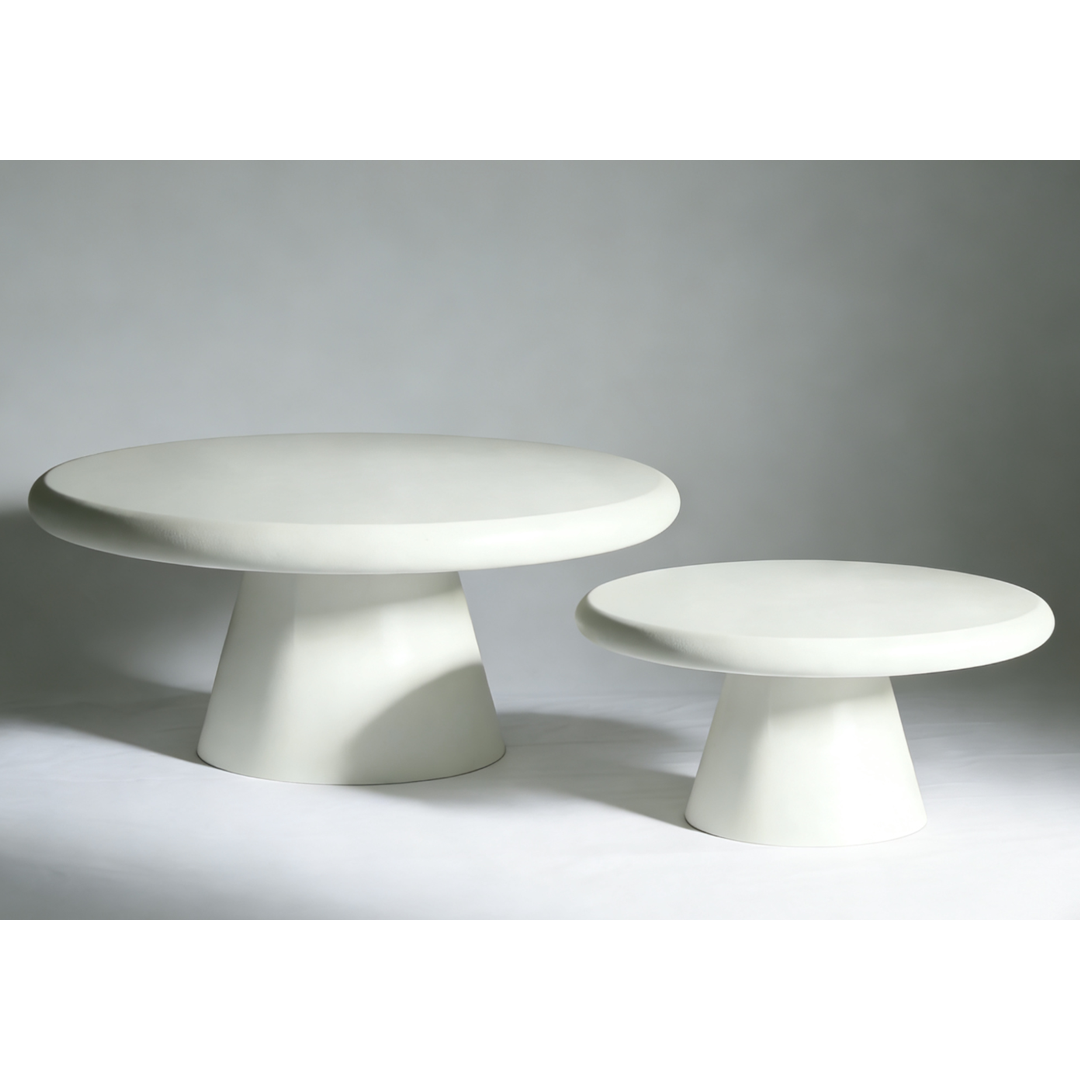 Wooden Coffee and End Table in Round - Emilia