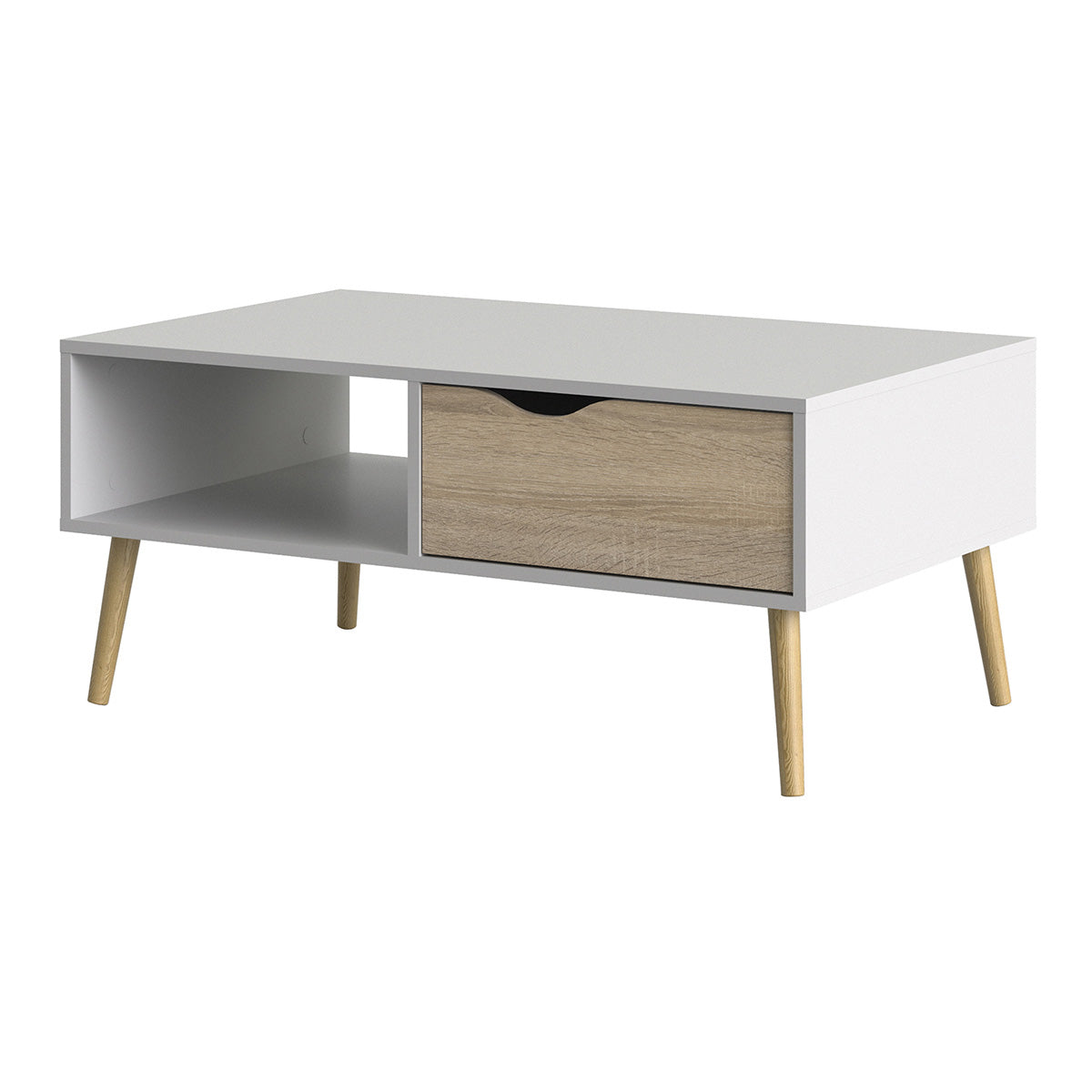 Wooden Coffee Table With 1 Drawer And 1 Shelf - Oslo