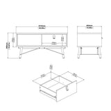 Wooden Coffee Table With 1 Drawer - Ry