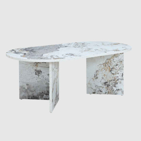 Wooden Coffee Table 100cm Wide Oval - Aura