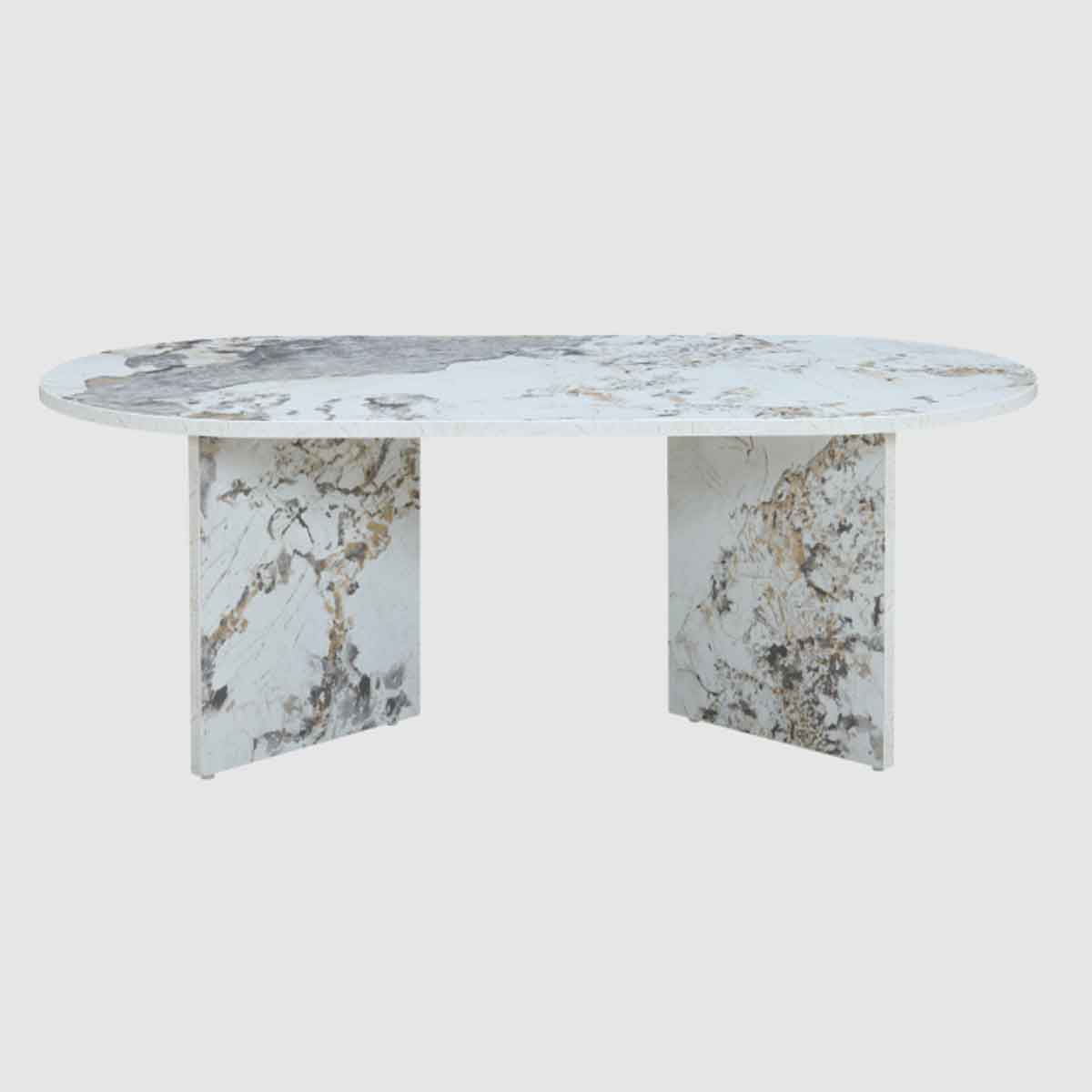 Wooden Coffee Table 100cm Wide Oval - Aura