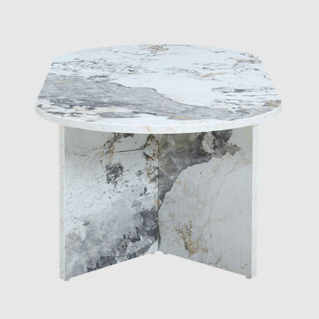 Wooden Coffee Table 100cm Wide Oval - Aura