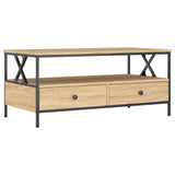 Wooden Coffee Table 100cm Wide With 2 Drawers - Vantage Home