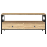 Wooden Coffee Table 100cm Wide With 2 Drawers - Vantage Home