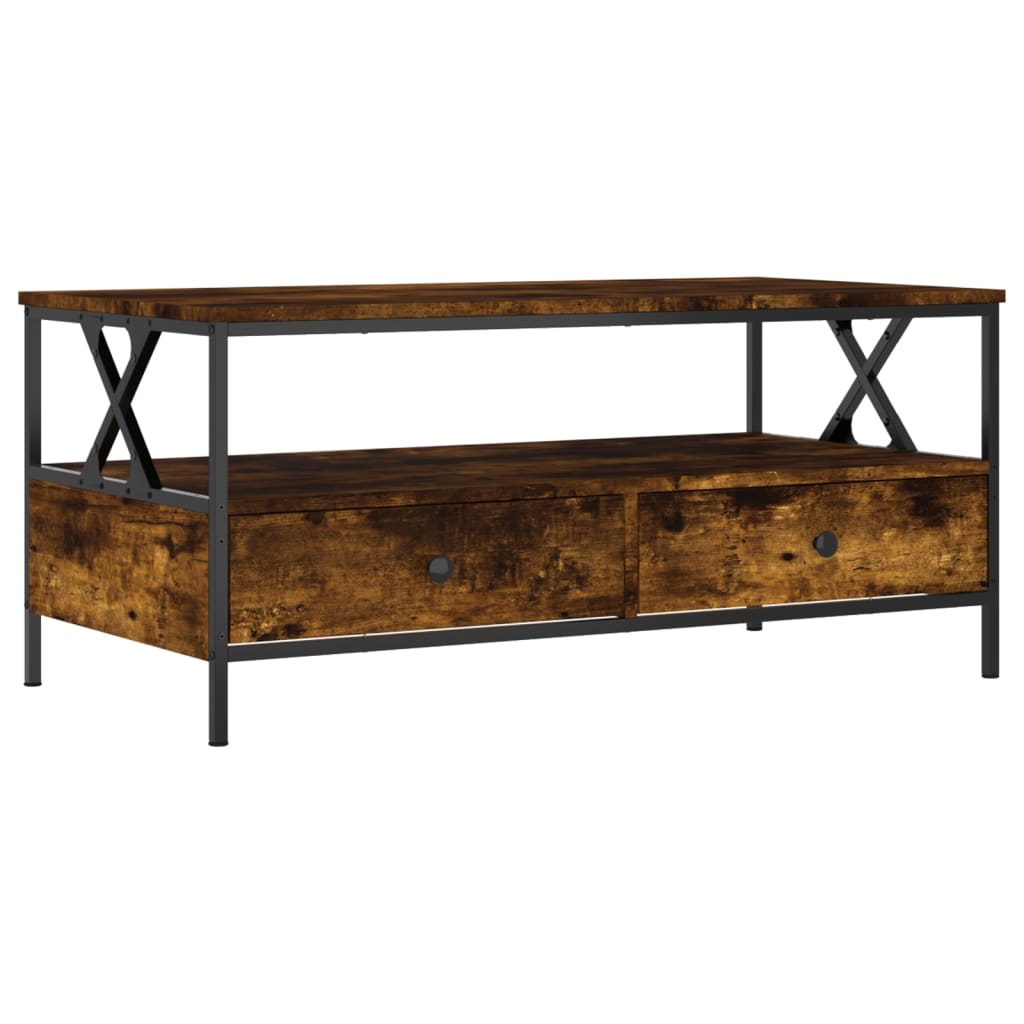 Wooden Coffee Table 100cm Wide With 2 Drawers - Vantage Home