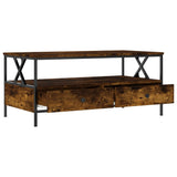 Wooden Coffee Table 100cm Wide With 2 Drawers - Vantage Home