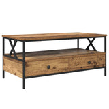 Wooden Coffee Table 100cm Wide With 2 Drawers - Vantage Home