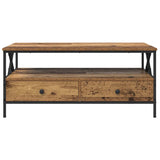 Wooden Coffee Table 100cm Wide With 2 Drawers - Vantage Home