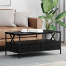 Wooden Coffee Table 100cm Wide With 2 Drawers - Vantage Home