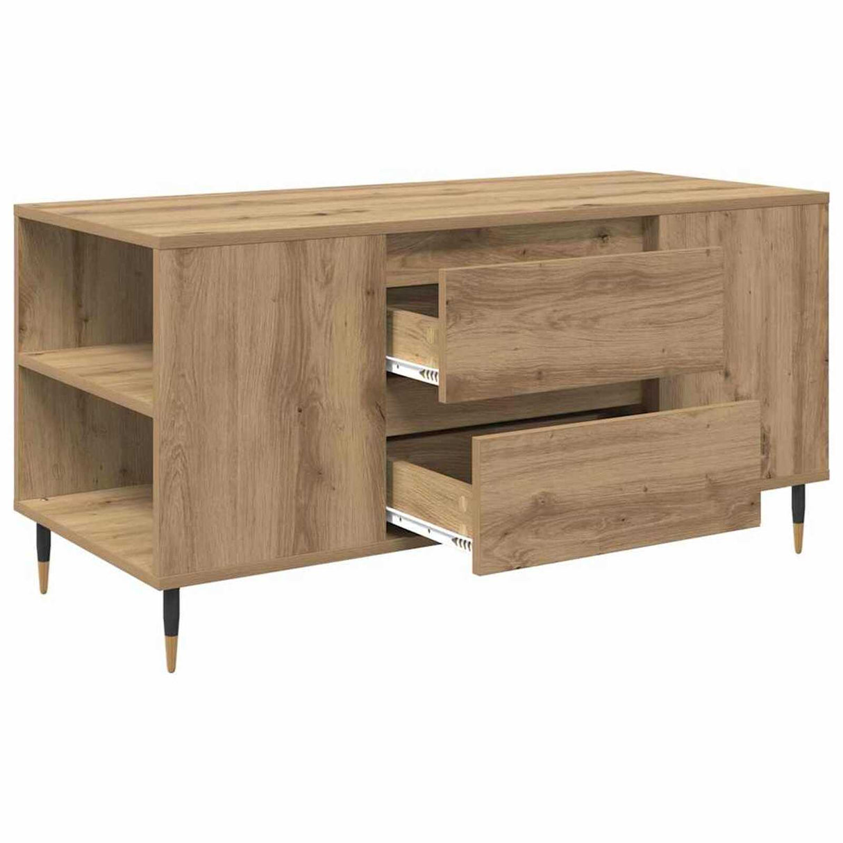 Wooden Coffee Table 102cm Wide With 2 Drawers - Vantage Home