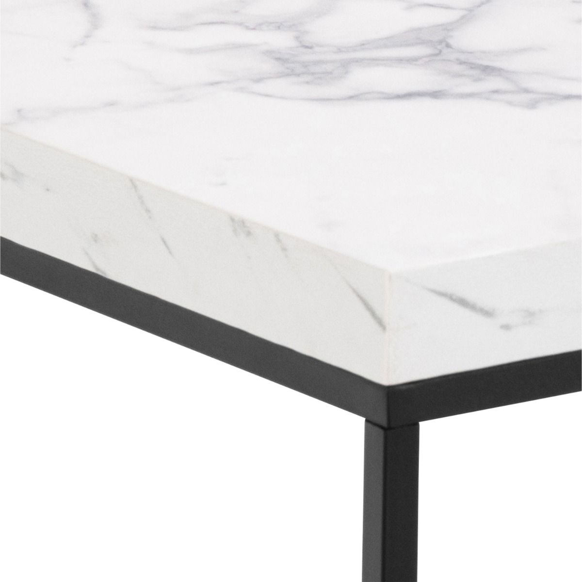 Wooden Coffee Table 40cm Square in Marble Effect - Barossa