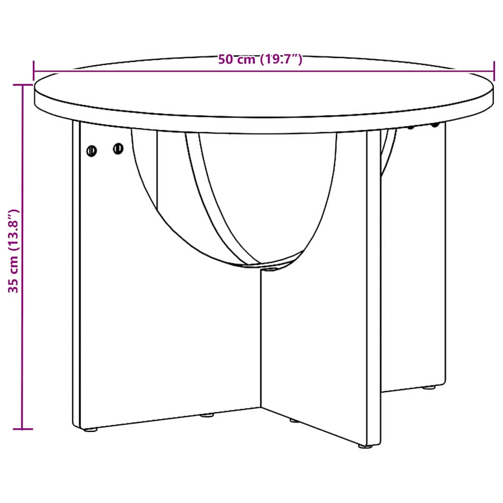 Wooden Coffee Table 50cm Wide Round - Vantage Home