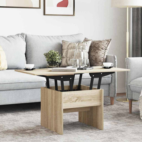 Wooden Coffee Table 55cm Wide Height Adjustable - Vantage Home