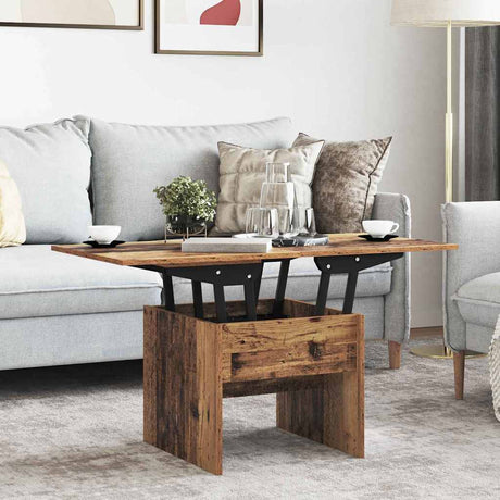 Wooden Coffee Table 55cm Wide Height Adjustable - Vantage Home