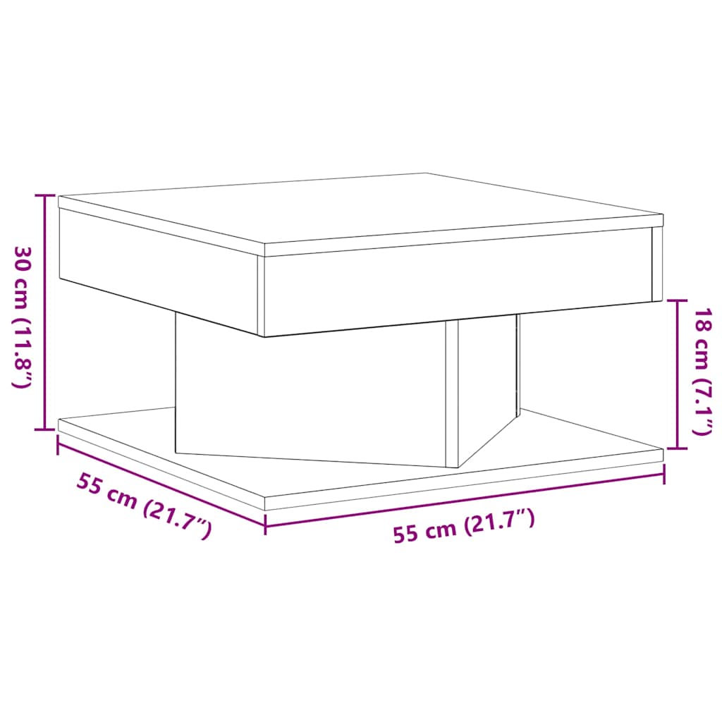 Wooden Coffee Table 57cm Wide Square - Vantage Home
