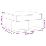 Wooden Coffee Table 57cm Wide Square - Vantage Home