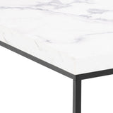 Wooden Coffee Table 60cm Square in Marble Effect - Barossa
