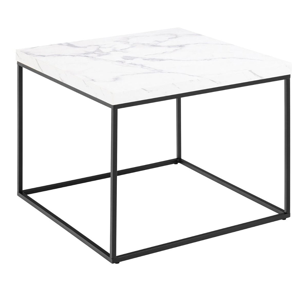 Wooden Coffee Table 60cm Square in Marble Effect - Barossa