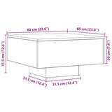 Wooden Coffee Table 60cm Wide Square - Vantage Home