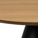 Wooden Coffee Table 65cm Wide Round With Oak Top - Soli