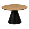 Wooden Coffee Table 65cm Wide Round With Oak Top - Soli