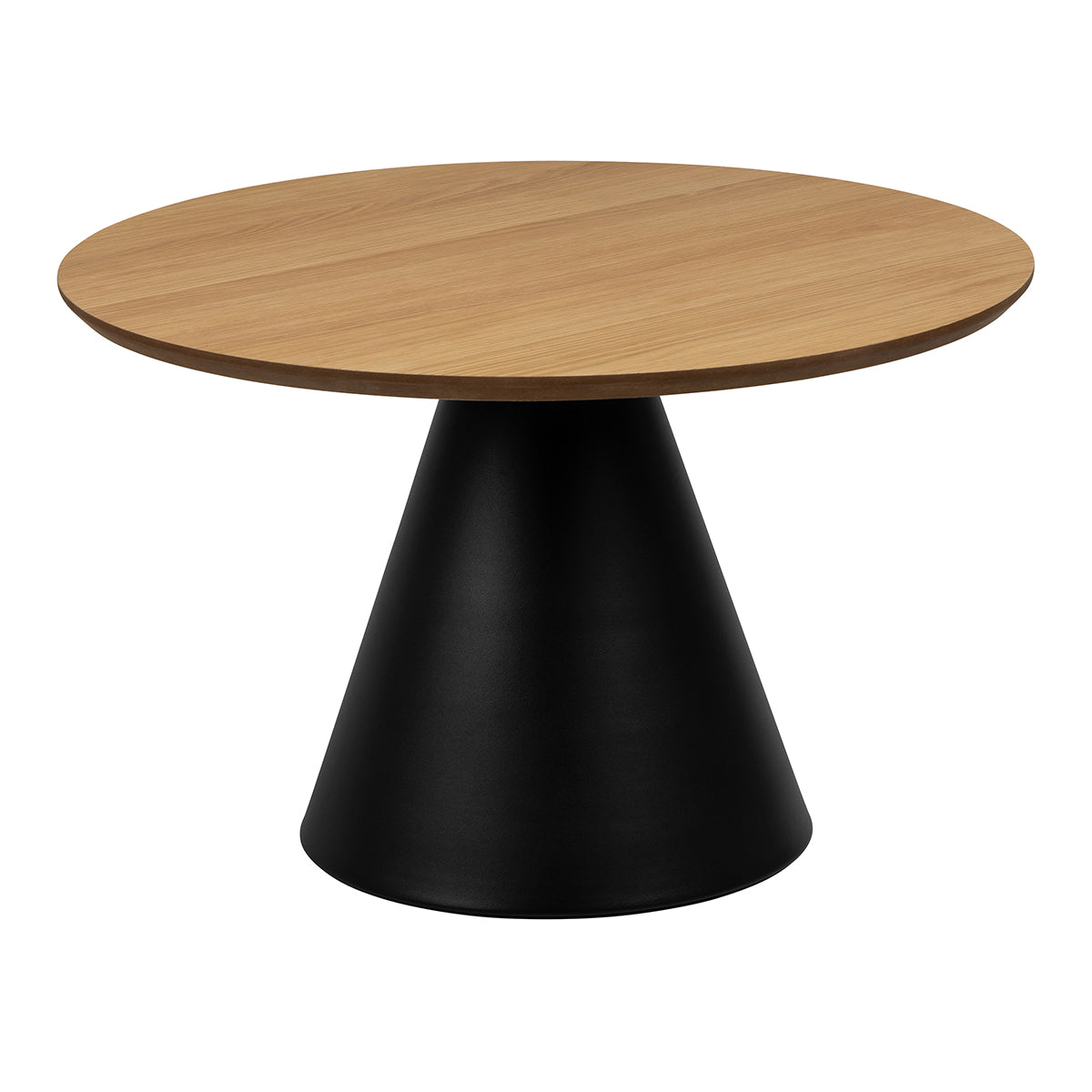 Wooden Coffee Table 65cm Wide Round With Oak Top - Soli