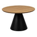 Wooden Coffee Table 65cm Wide Round With Oak Top - Soli