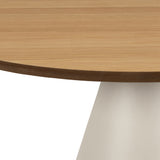 Wooden Coffee Table 65cm Wide Round With Oak Top - Soli