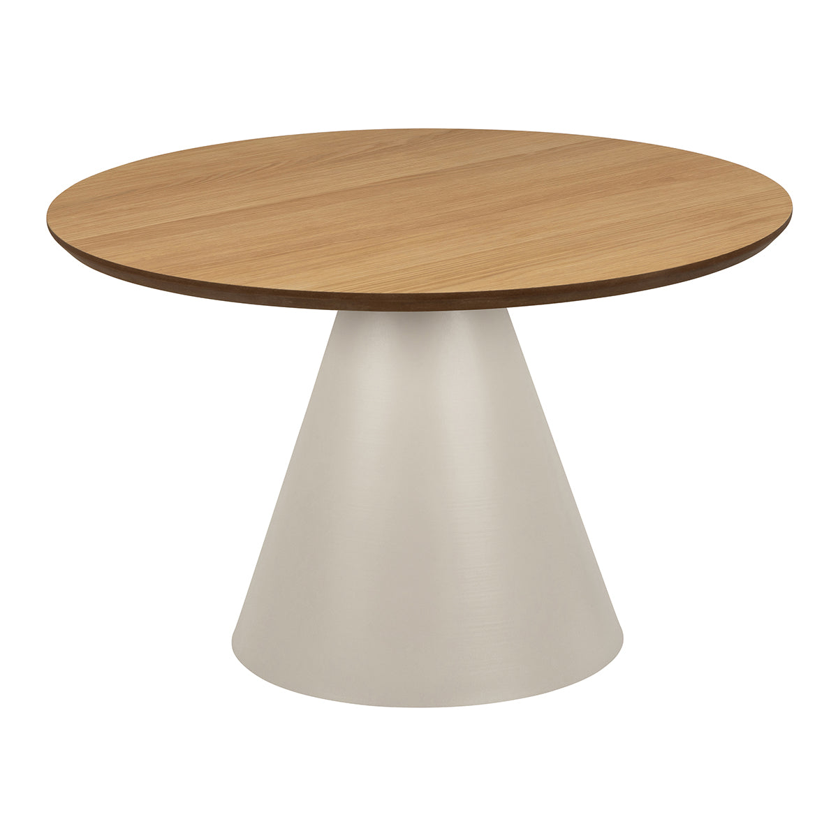 Wooden Coffee Table 65cm Wide Round With Oak Top - Soli