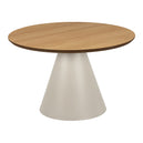 Wooden Coffee Table 65cm Wide Round With Oak Top - Soli
