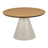 Wooden Coffee Table 65cm Wide Round With Oak Top - Soli
